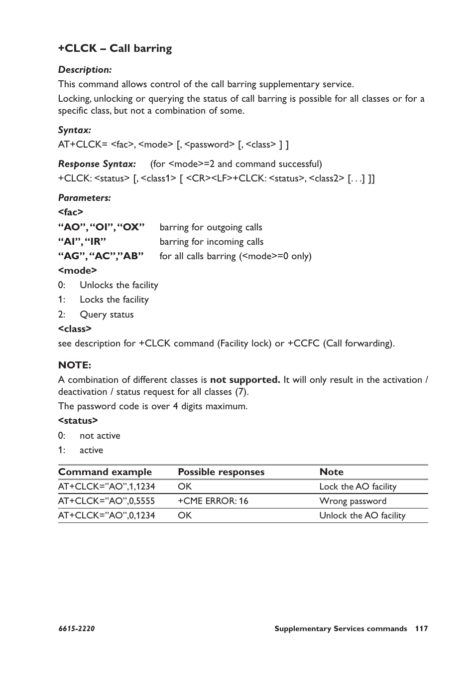 Clck – call barring | Westermo GDW-11 User Manual | Page 117 / 380