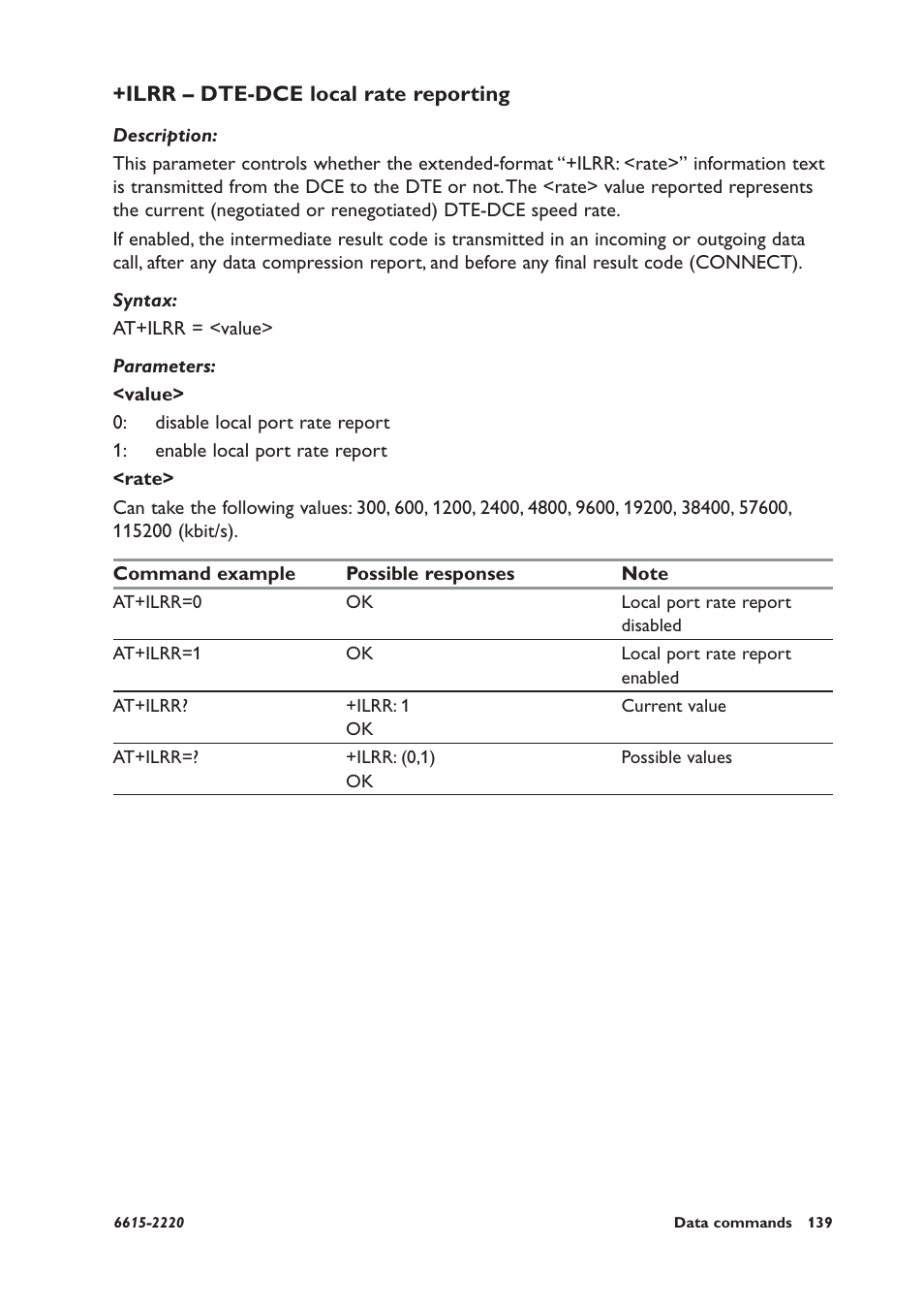 Ilrr – dte-dce local rate reporting | Westermo GDW-11 User Manual | Page 139 / 380