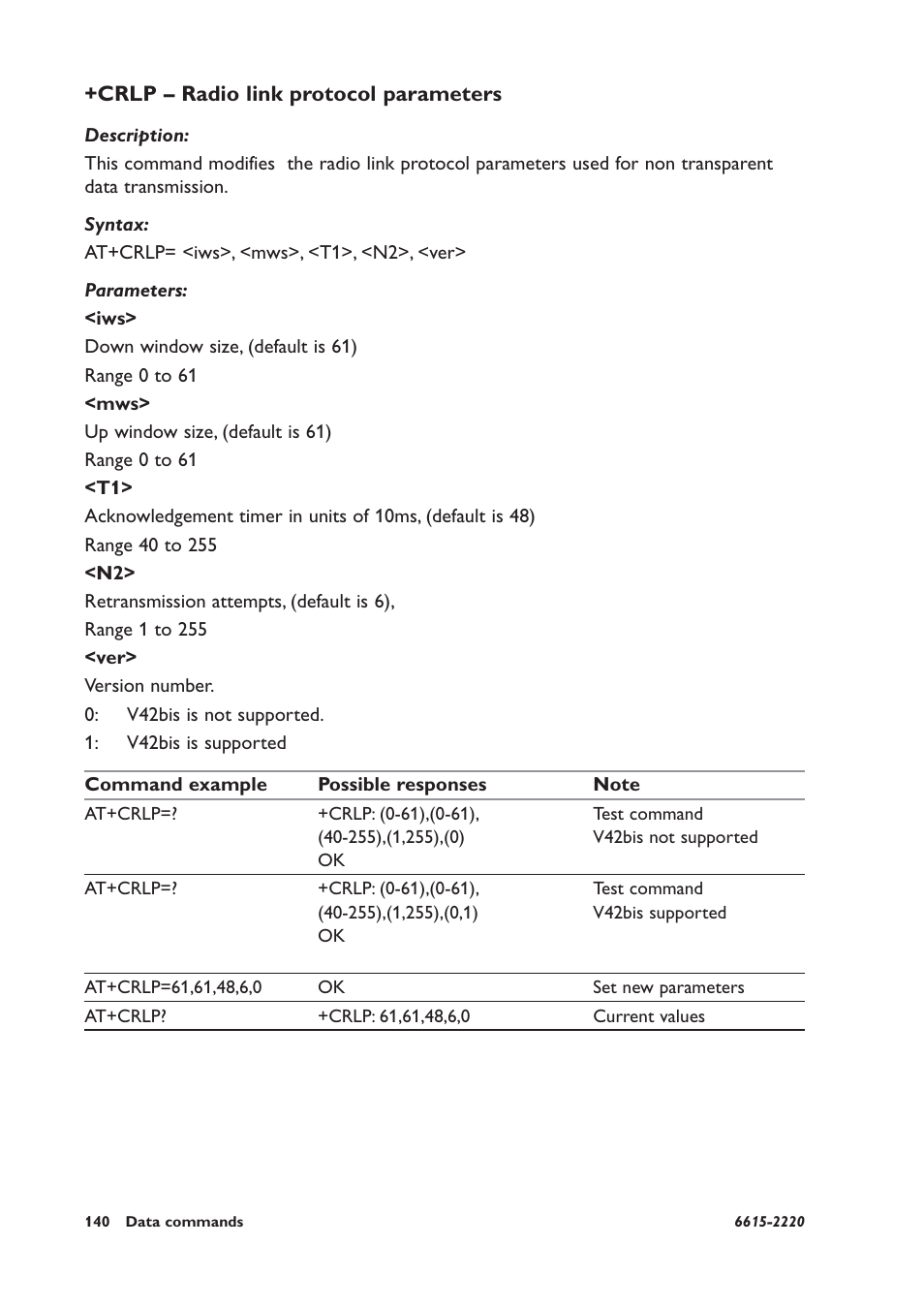 Crlp – radio link protocol parameters | Westermo GDW-11 User Manual | Page 140 / 380