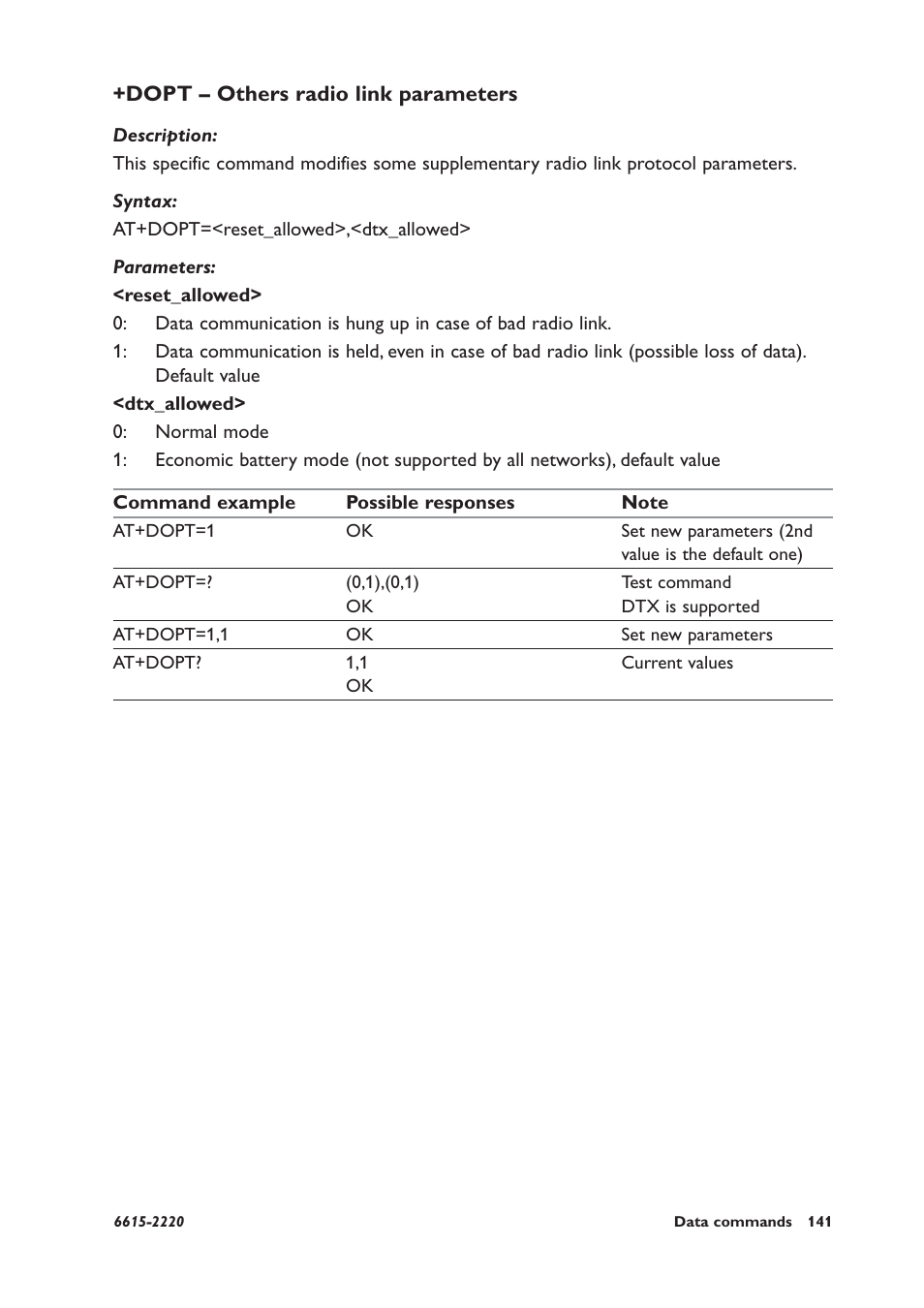 Dopt – others radio link parameters | Westermo GDW-11 User Manual | Page 141 / 380
