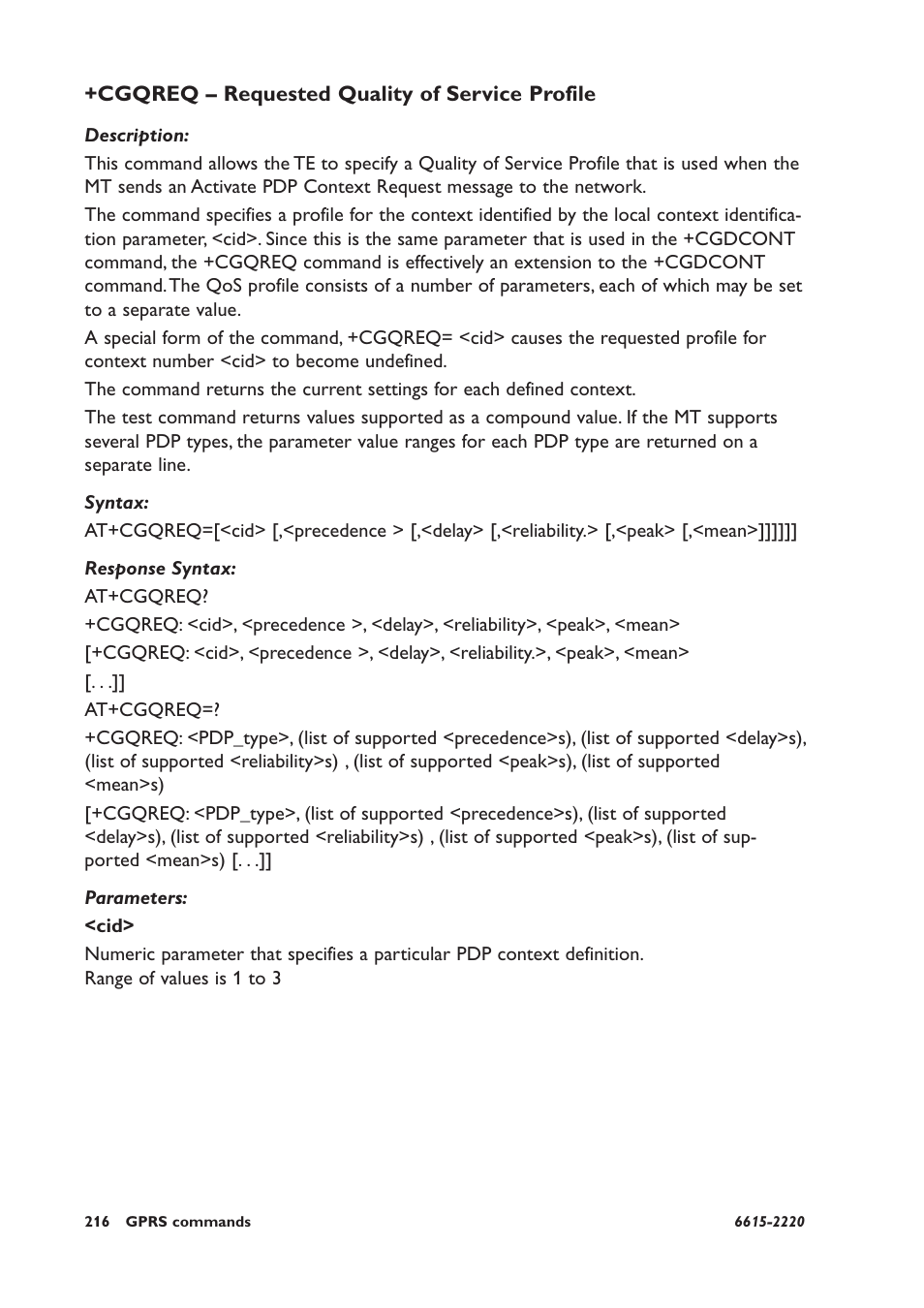 Cgqreq – requested quality of service profile | Westermo GDW-11 User Manual | Page 216 / 380