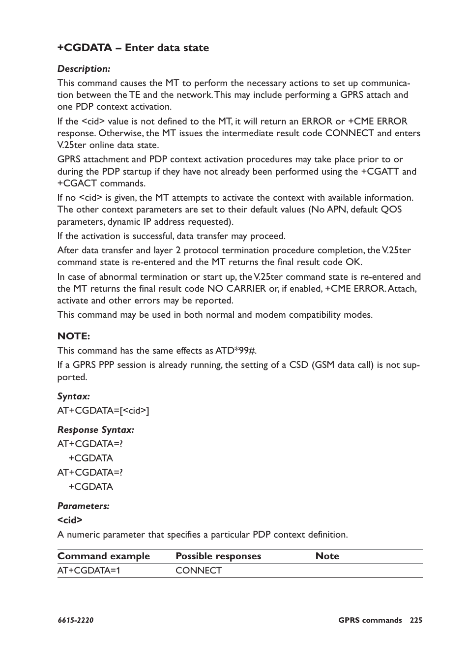 Cgdata – enter data state | Westermo GDW-11 User Manual | Page 225 / 380