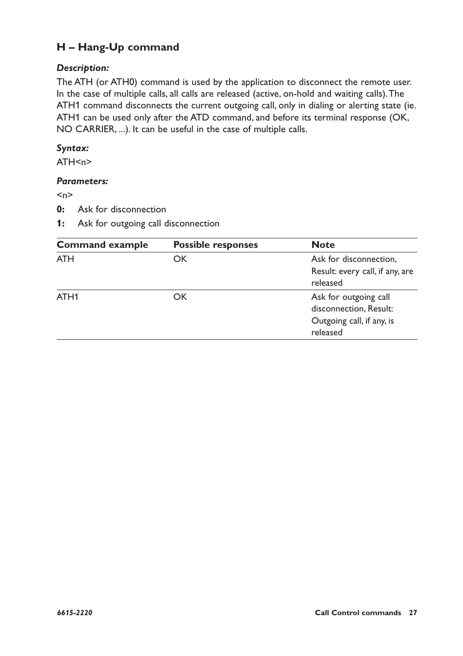 H – hang-up command | Westermo GDW-11 User Manual | Page 27 / 380
