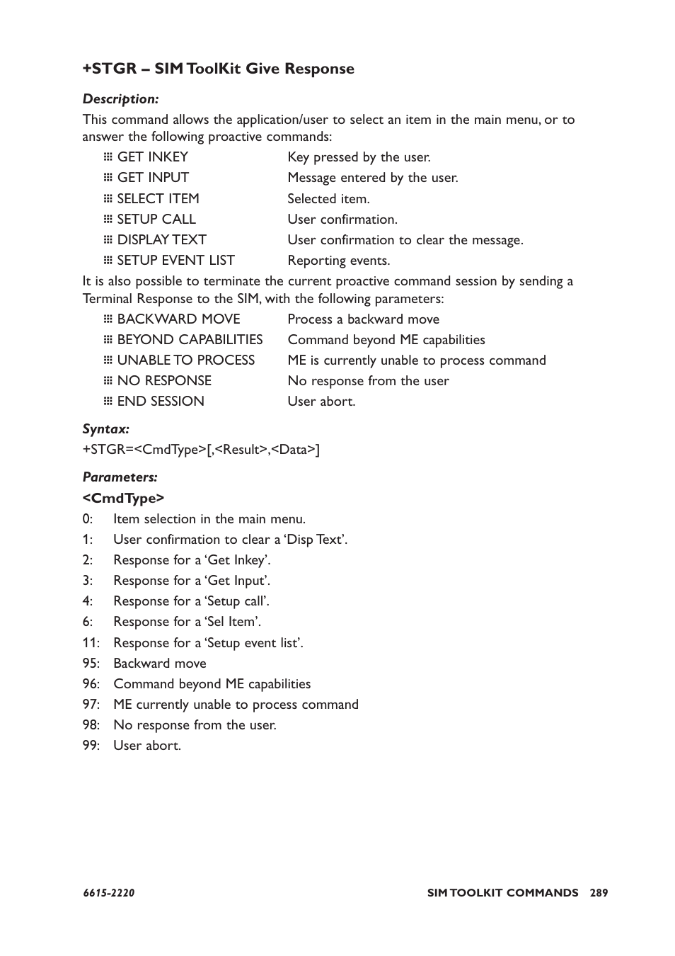 Stgr – sim toolkit give response | Westermo GDW-11 User Manual | Page 289 / 380