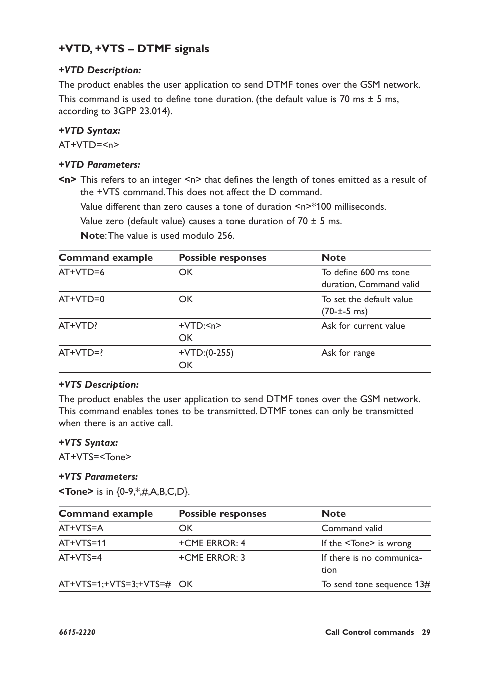 Vtd, +vts – dtmf signals | Westermo GDW-11 User Manual | Page 29 / 380