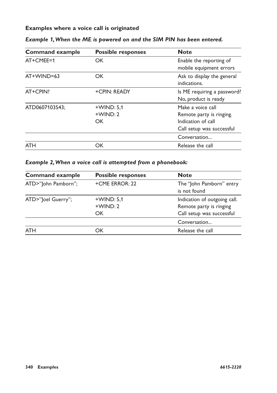 Examples where a voice call is originated | Westermo GDW-11 User Manual | Page 340 / 380