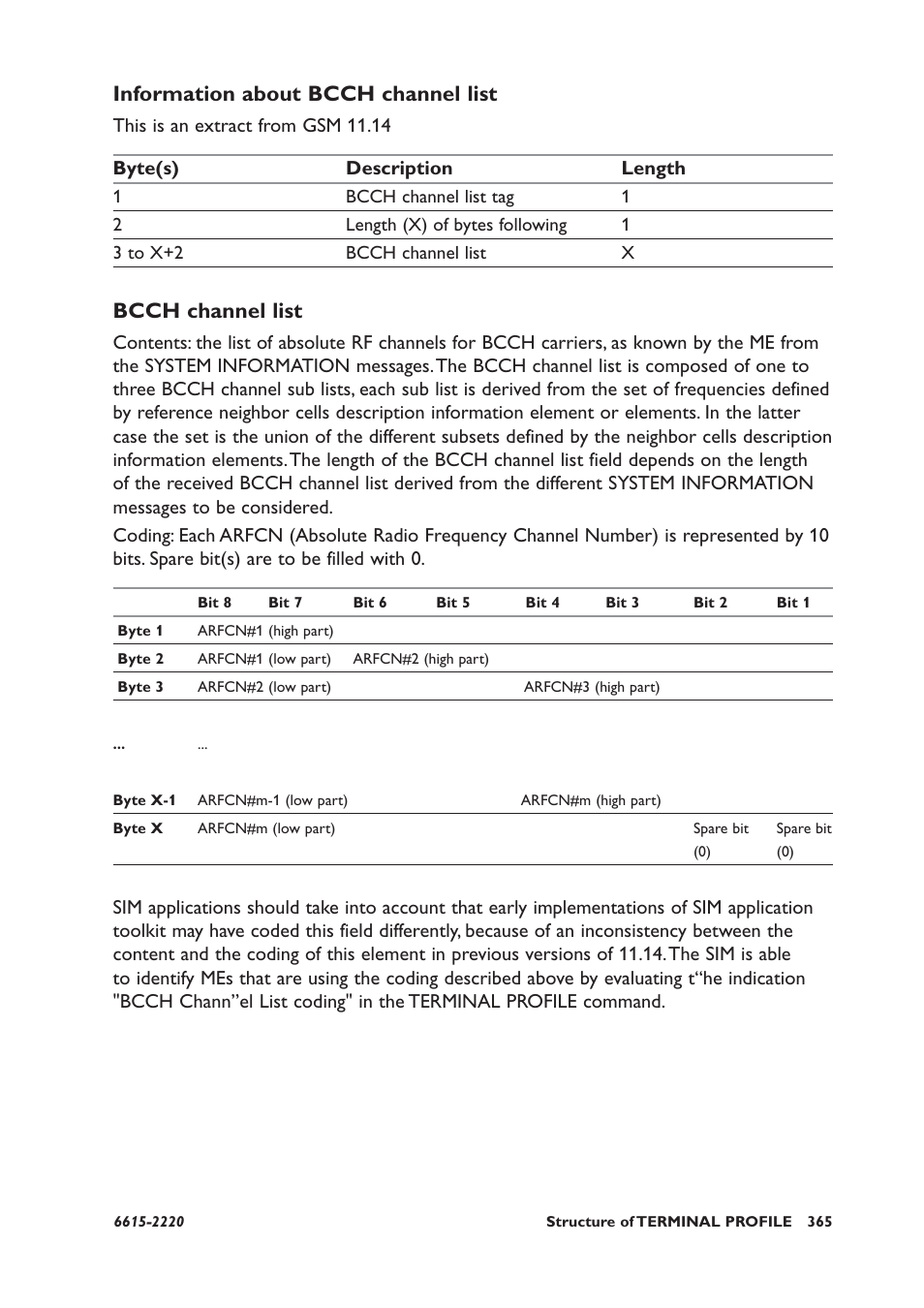Information about bcch channel list, Bcch channel list | Westermo GDW-11 User Manual | Page 365 / 380
