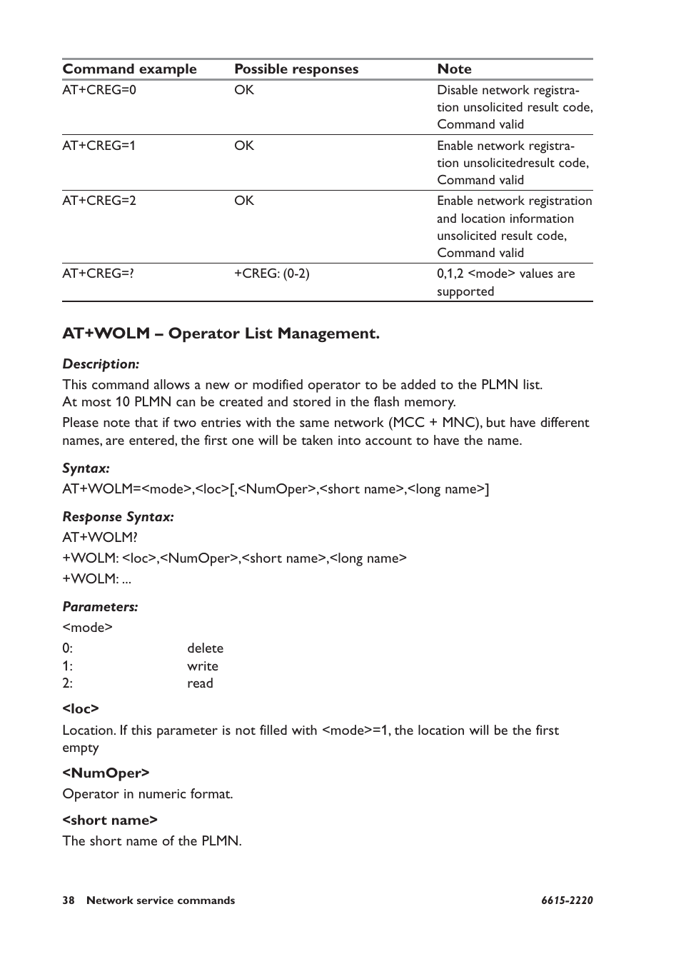 At+wolm – operator list management | Westermo GDW-11 User Manual | Page 38 / 380