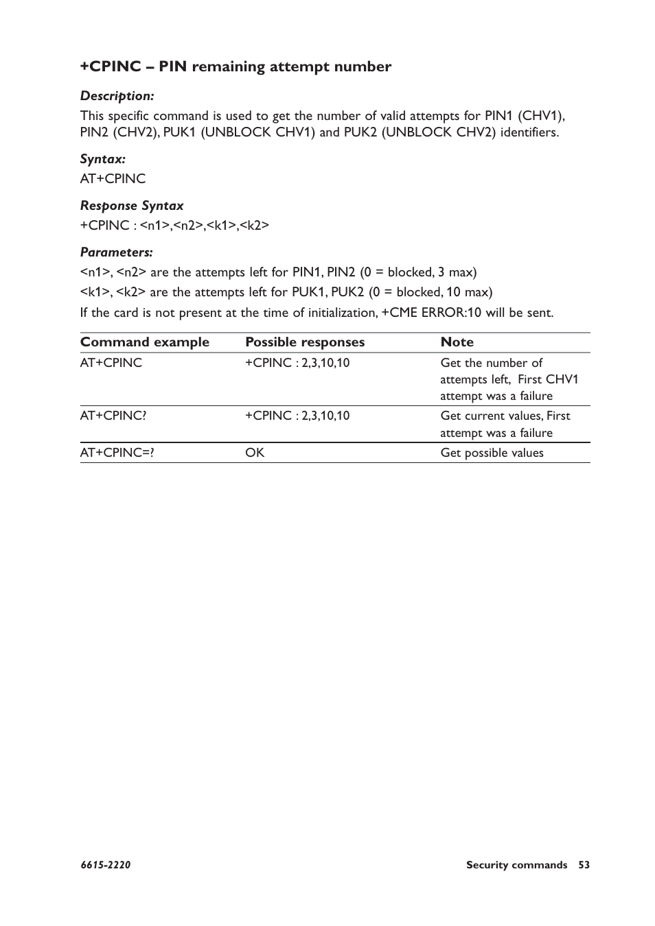 Cpinc – pin remaining attempt number | Westermo GDW-11 User Manual | Page 53 / 380