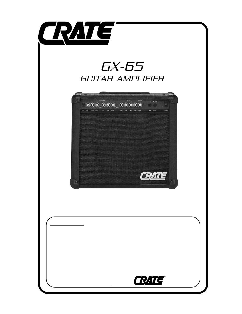 Crate Amplifiers GX-65 User Manual | 4 pages