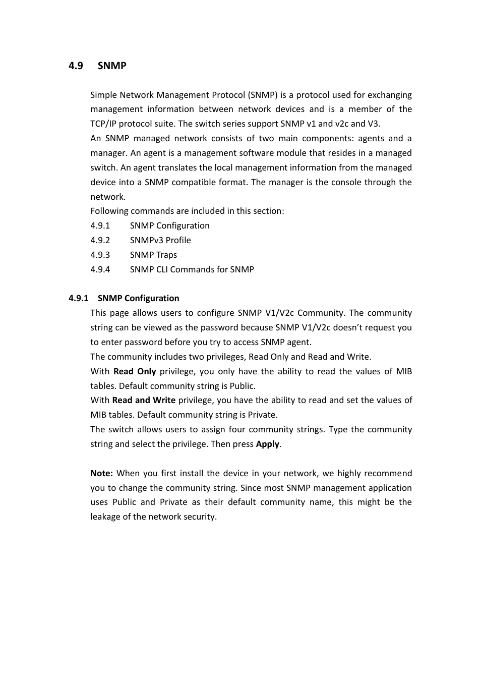 Snmp | Westermo MDI-112-F4G User Manual | Page 113 / 175