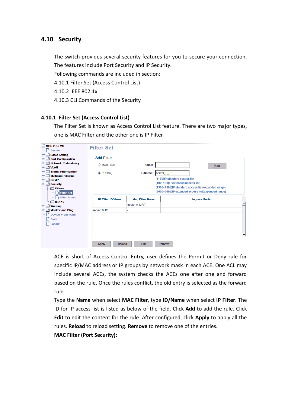 Security | Westermo MDI-112-F4G User Manual | Page 117 / 175