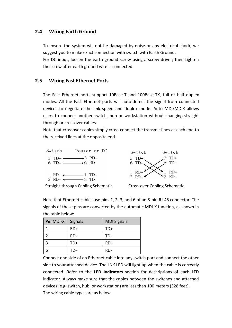 Wiring earth ground, Wiring fast ethernet ports | Westermo MDI-112-F4G User Manual | Page 12 / 175