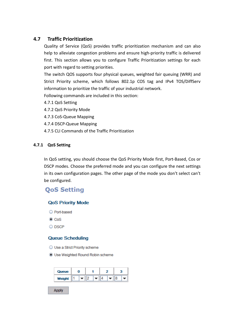 Traffic prioritization | Westermo MDI-112-F4G User Manual | Page 99 / 175