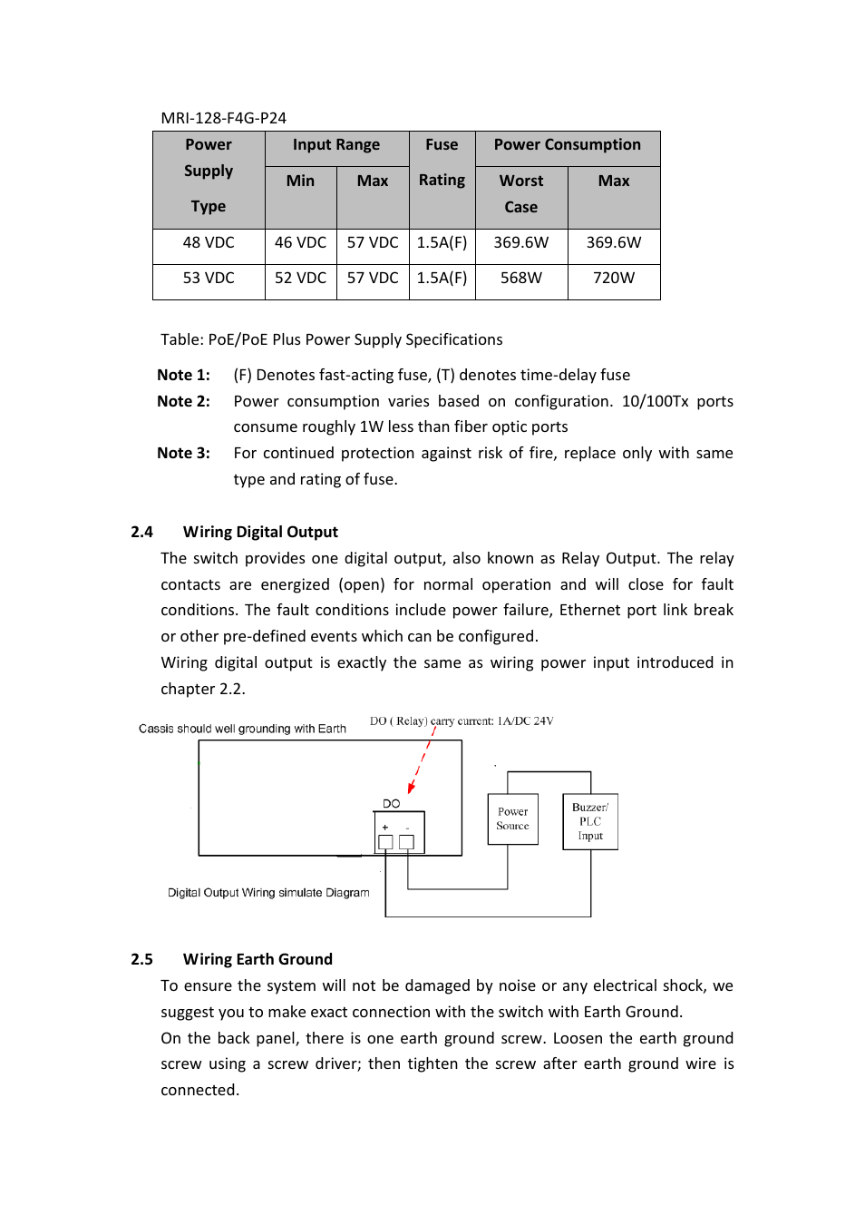 Wiring digital output, Wiring earth ground | Westermo MRI-128-F4G-PSE24 User Manual | Page 11 / 169