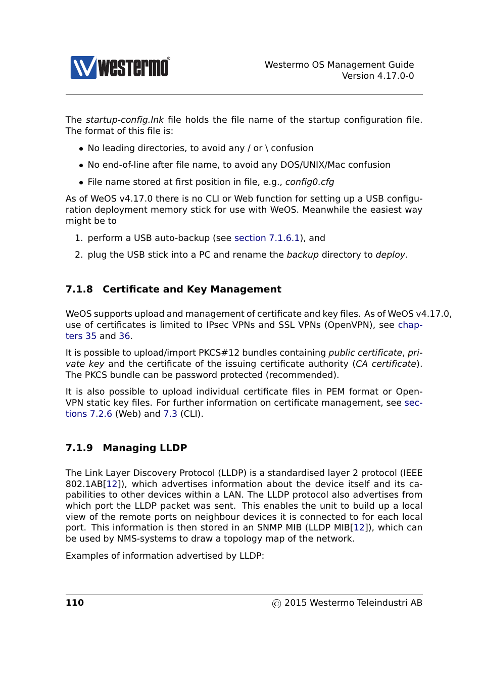 Section 7.1.8, Section 7.1.9 | Westermo RedFox Series User Manual | Page 110 / 977