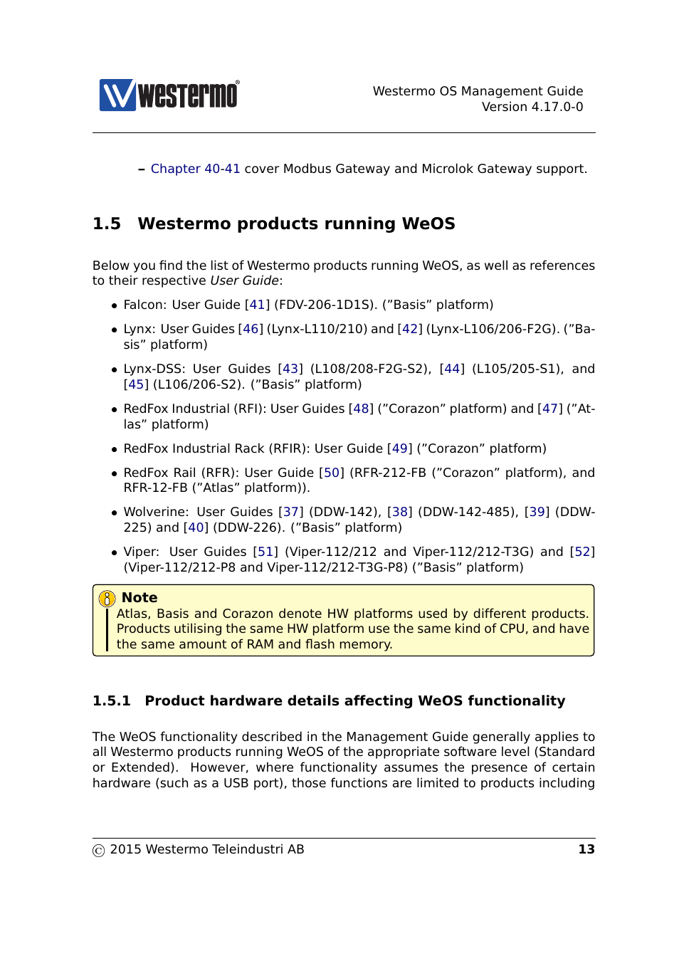 5 westermo products running weos | Westermo RedFox Series User Manual | Page 13 / 977