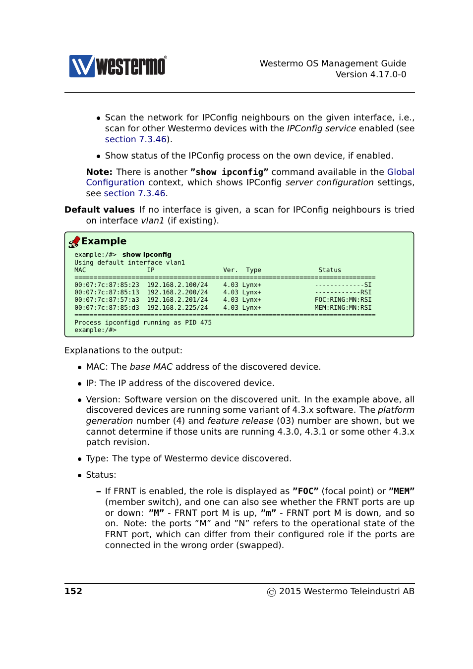 Example | Westermo RedFox Series User Manual | Page 152 / 977