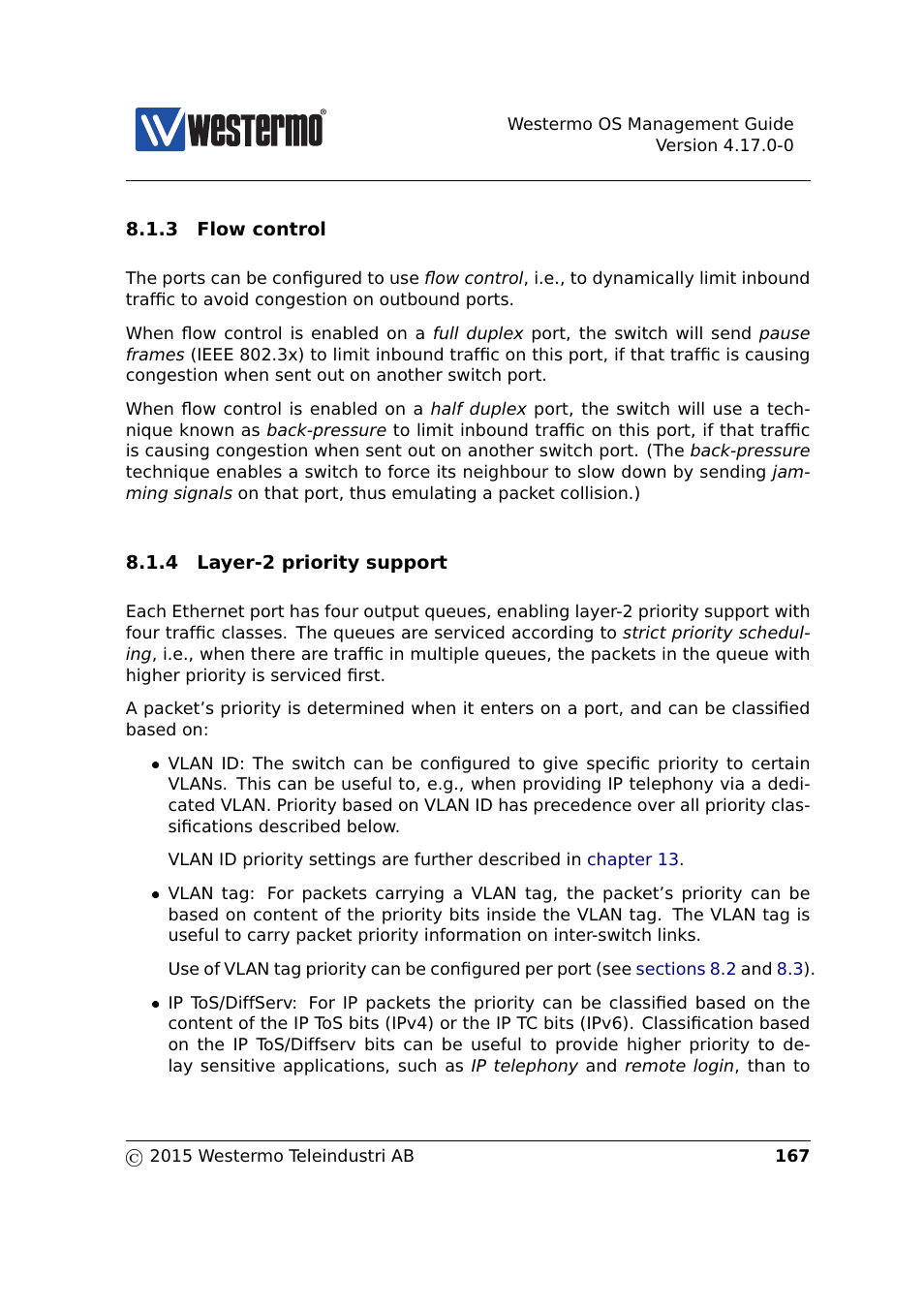 Section 8.1.3, Section 8.1.4 | Westermo RedFox Series User Manual | Page 167 / 977