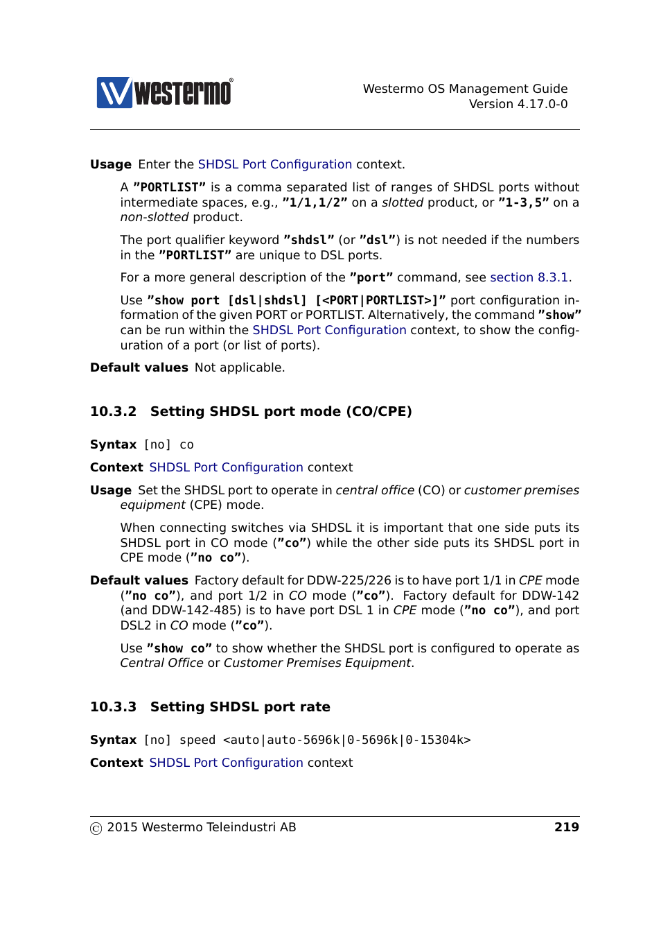 Section 10.3.2, Section 10.3.3 | Westermo RedFox Series User Manual | Page 219 / 977