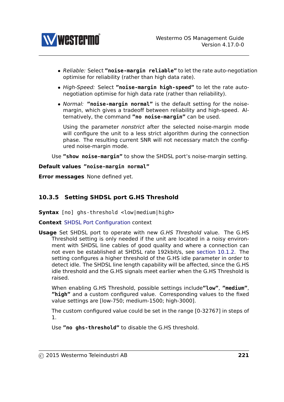 Section 10.3.5 | Westermo RedFox Series User Manual | Page 221 / 977