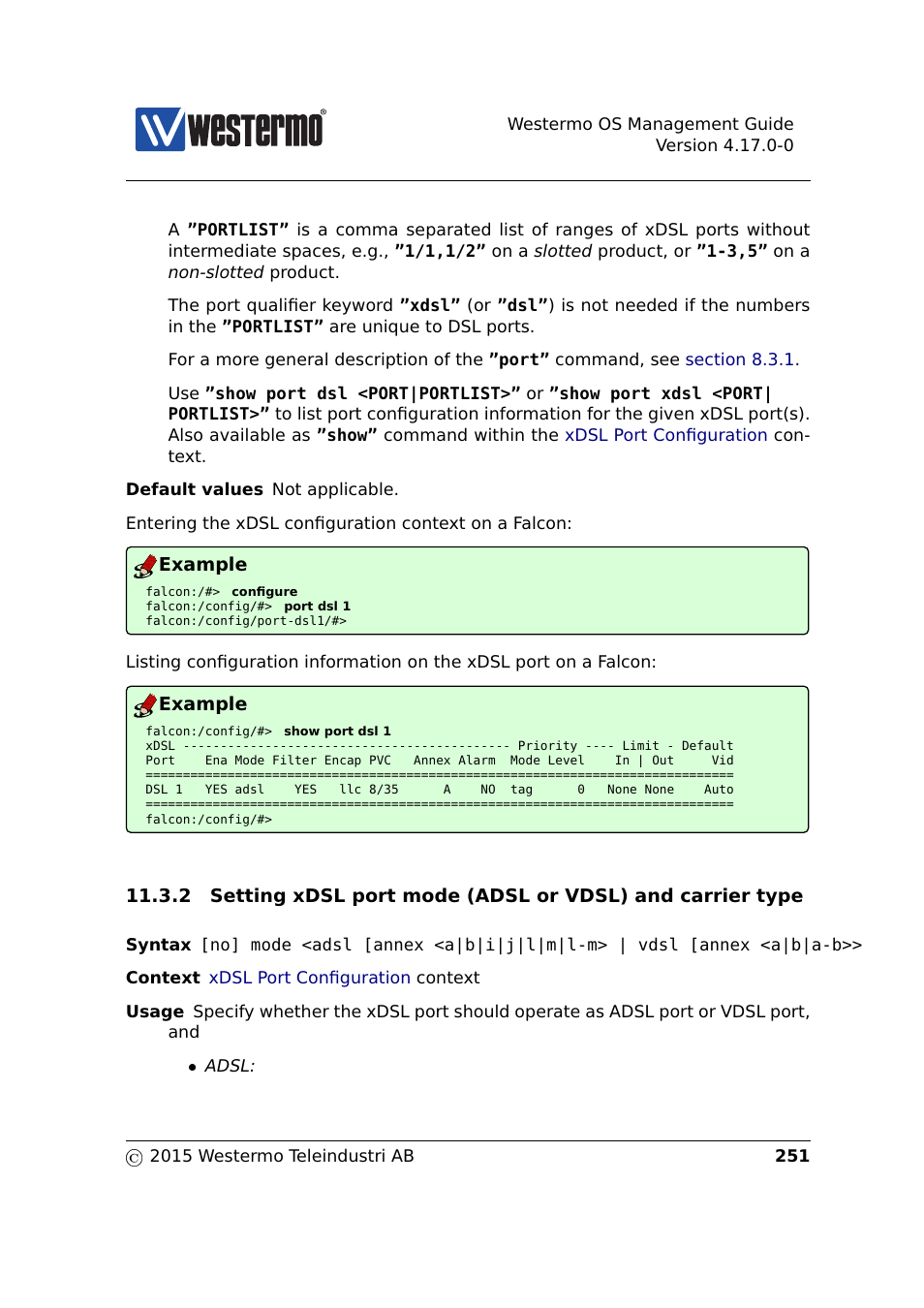 Section 11.3.2, Example | Westermo RedFox Series User Manual | Page 251 / 977