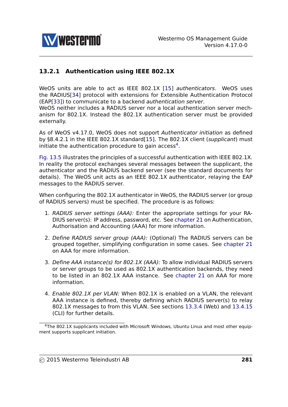 Section 13.2.1 | Westermo RedFox Series User Manual | Page 281 / 977