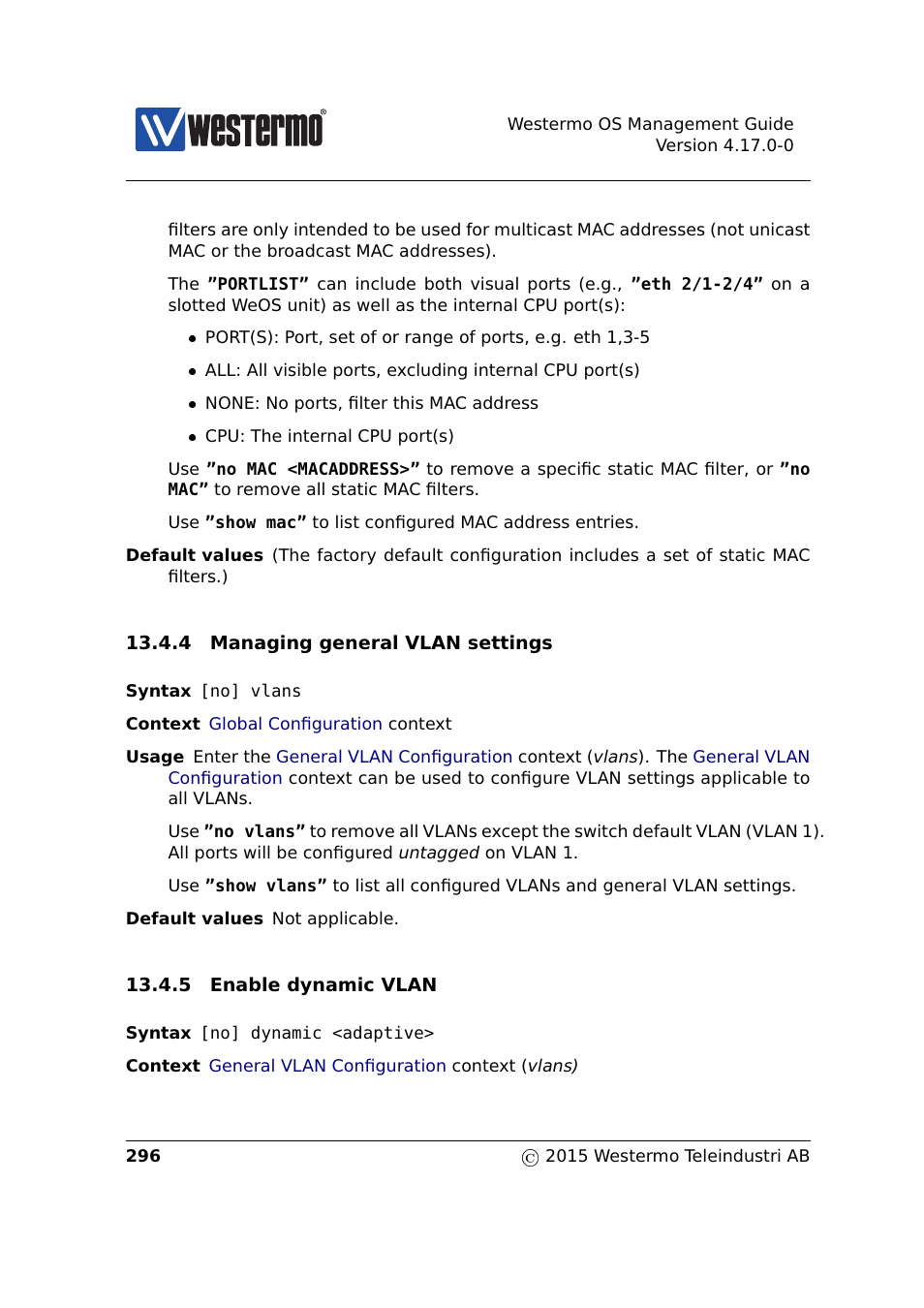 Section 13.4.4, Section 13.4.5 | Westermo RedFox Series User Manual | Page 296 / 977