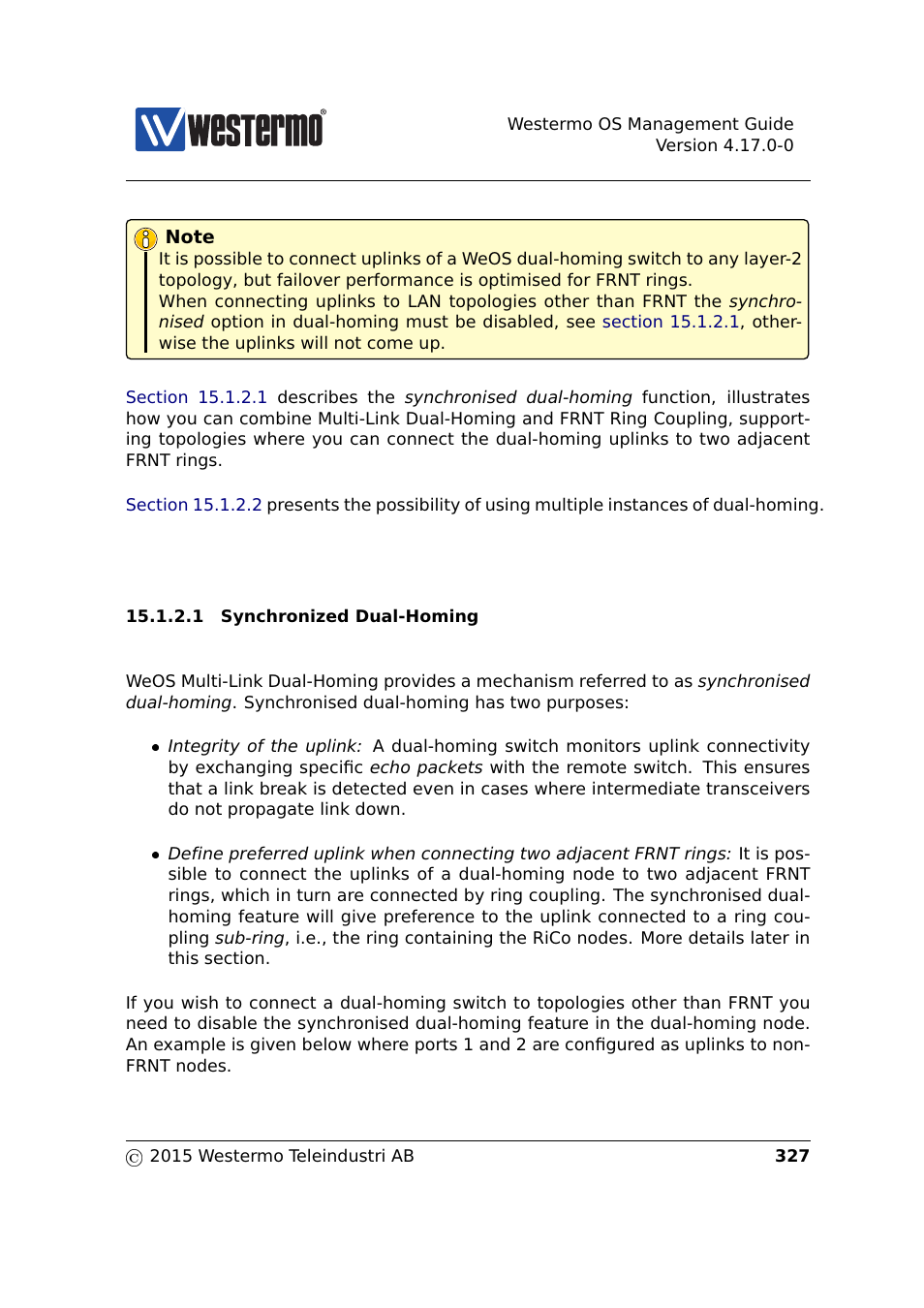 Section 15.1.2.1 | Westermo RedFox Series User Manual | Page 327 / 977