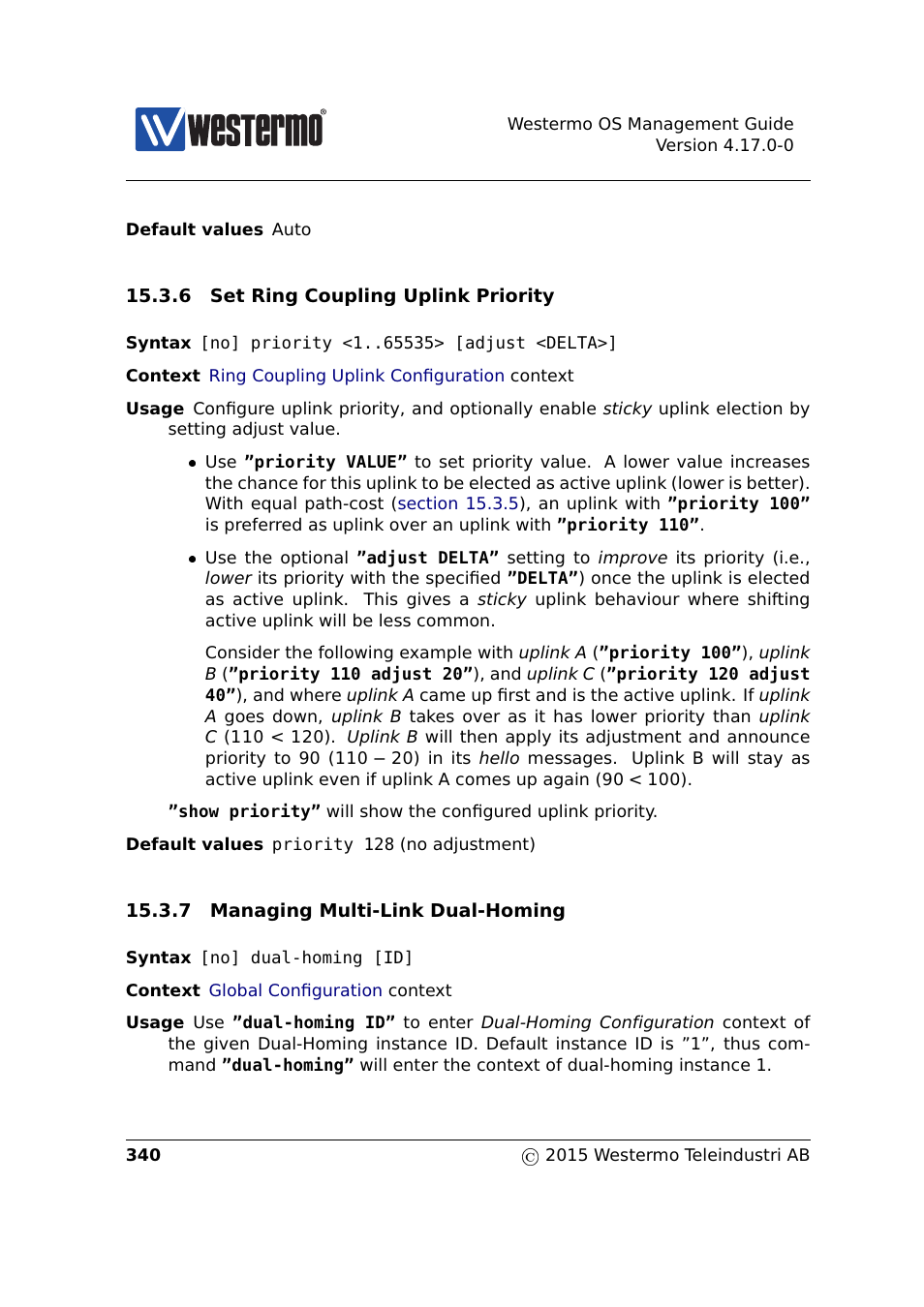 Sec. 15.3.6, Sec. 15.3.7, Section 15.3.6 | Westermo RedFox Series User Manual | Page 340 / 977