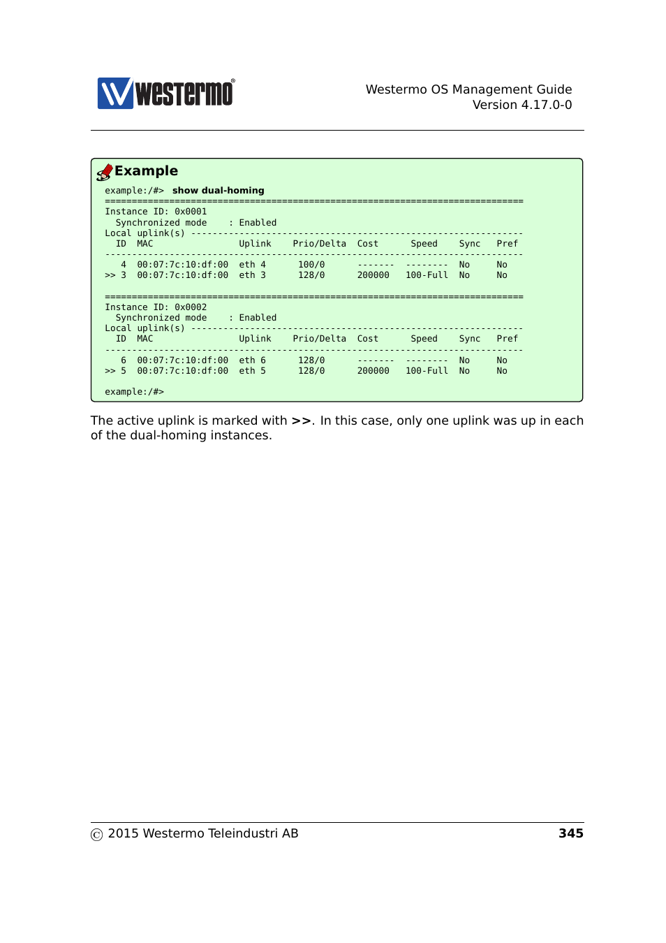 Example | Westermo RedFox Series User Manual | Page 345 / 977