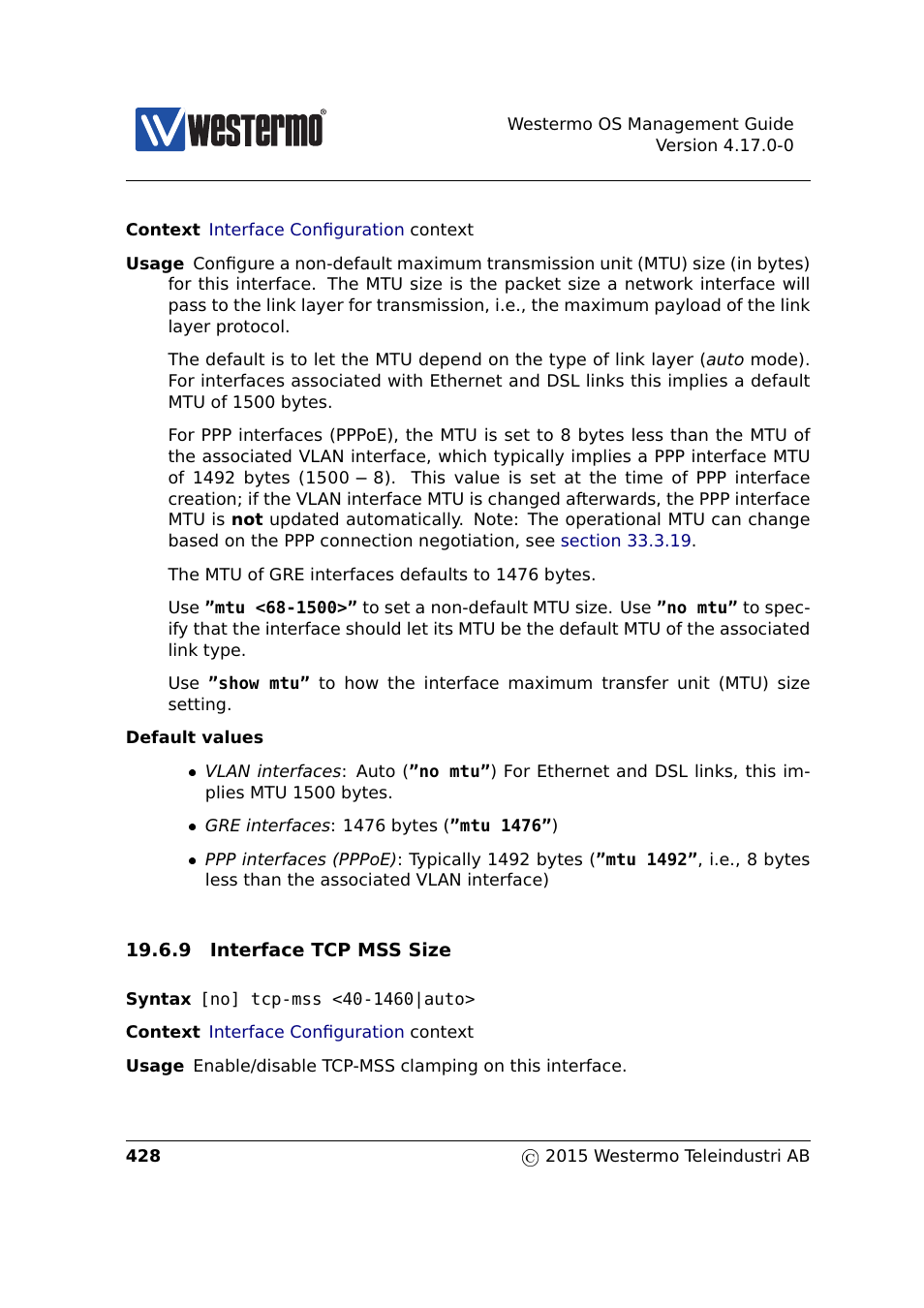 Sec. 19.6.9 | Westermo RedFox Series User Manual | Page 428 / 977