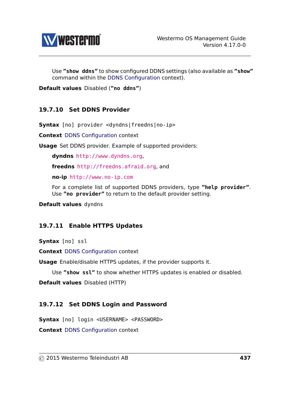 Section 19.7.10, Section 19.7.11, Section 19.7.12 | Westermo RedFox Series User Manual | Page 437 / 977