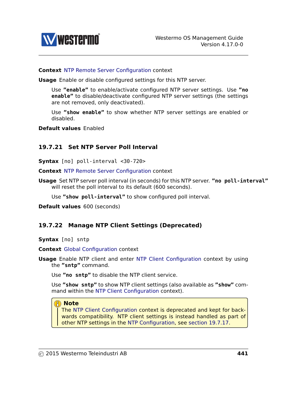 Section 19.7.21, Section 19.7.22 | Westermo RedFox Series User Manual | Page 441 / 977