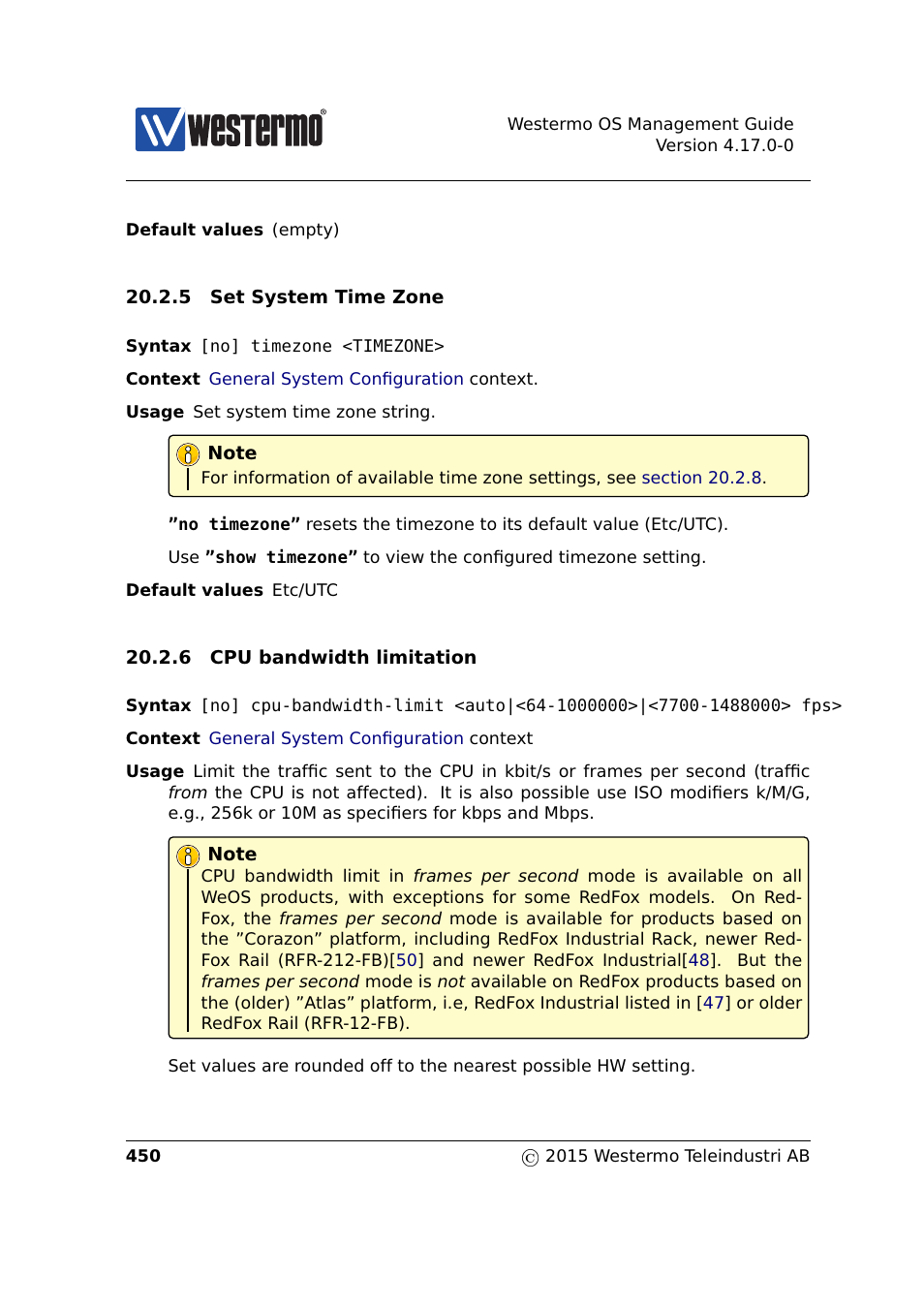 Section 20.2.5, Section 20.2.6 | Westermo RedFox Series User Manual | Page 450 / 977