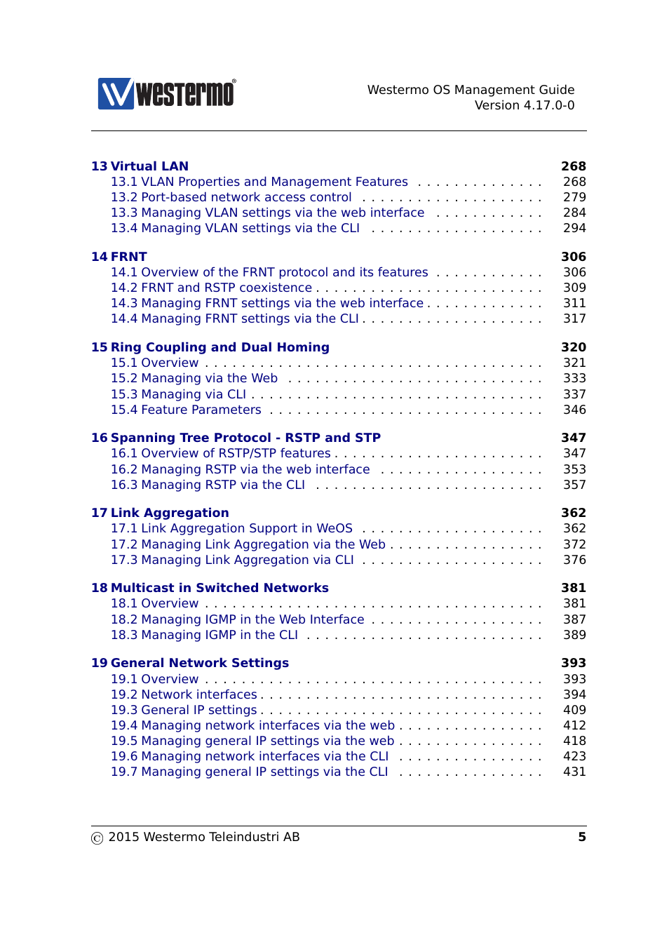 Westermo RedFox Series User Manual | Page 5 / 977