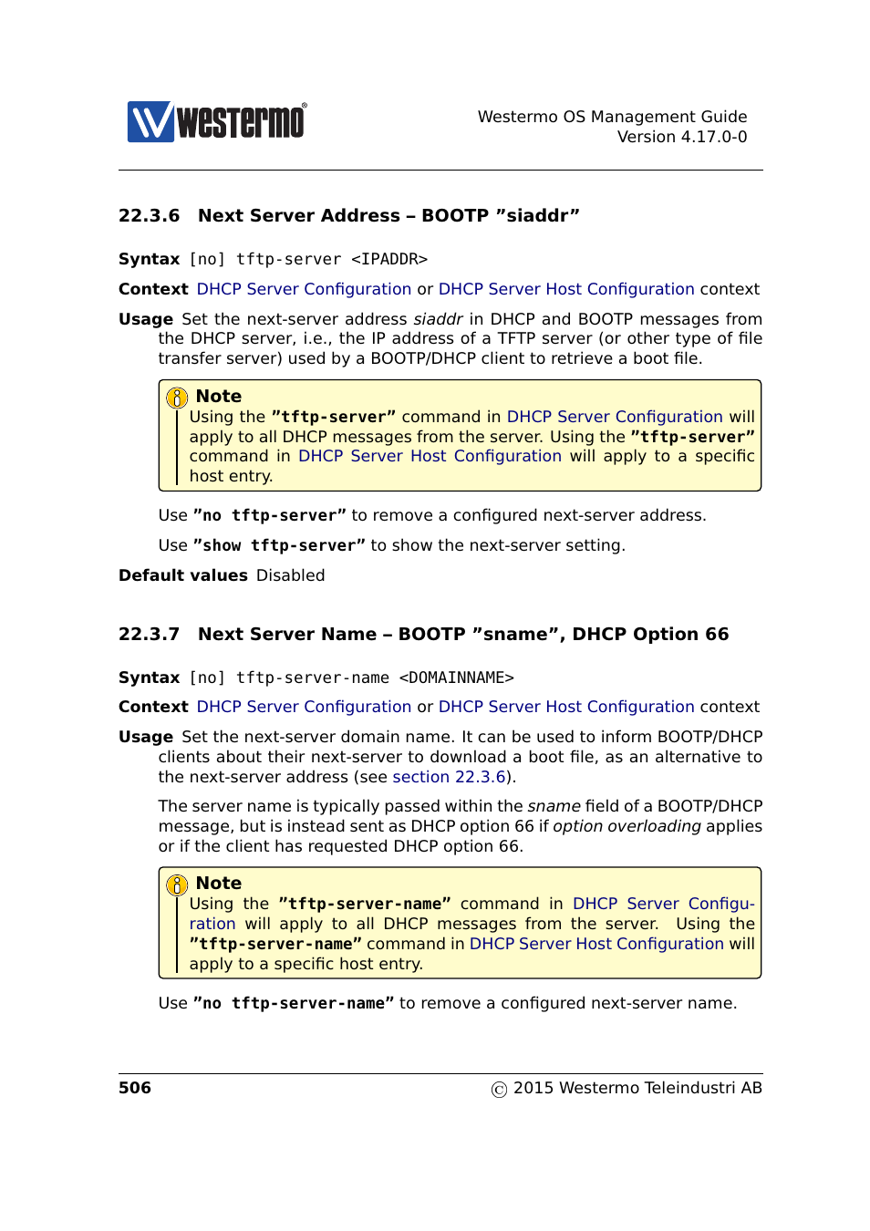 Section 22.3.6, Section 22.3.7 | Westermo RedFox Series User Manual | Page 506 / 977