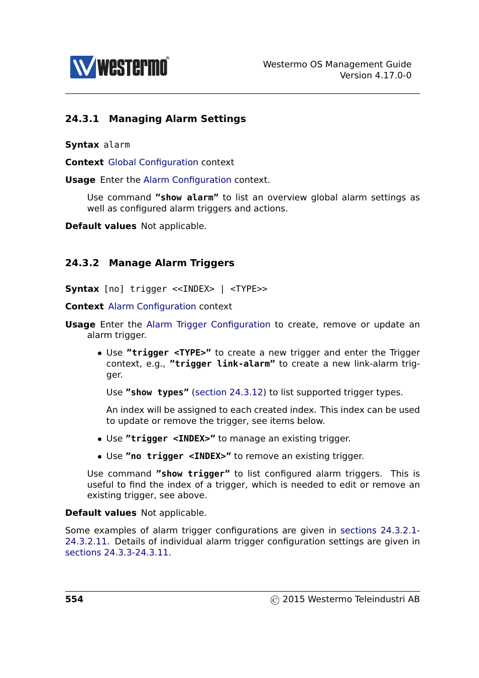 Section 24.3.1, Section 24.3.2 | Westermo RedFox Series User Manual | Page 554 / 977