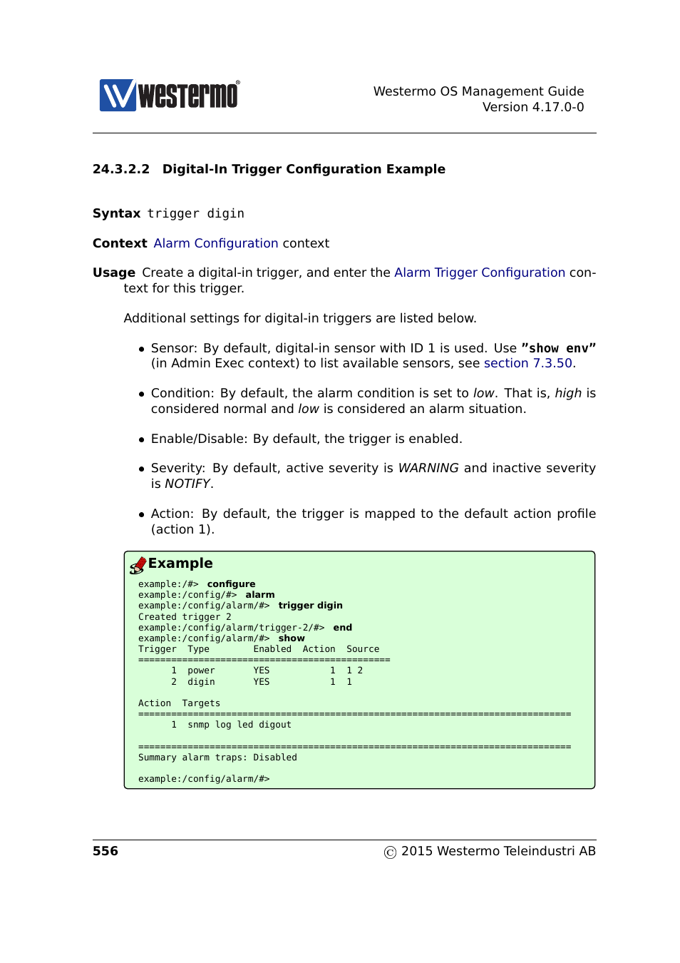 Example | Westermo RedFox Series User Manual | Page 556 / 977
