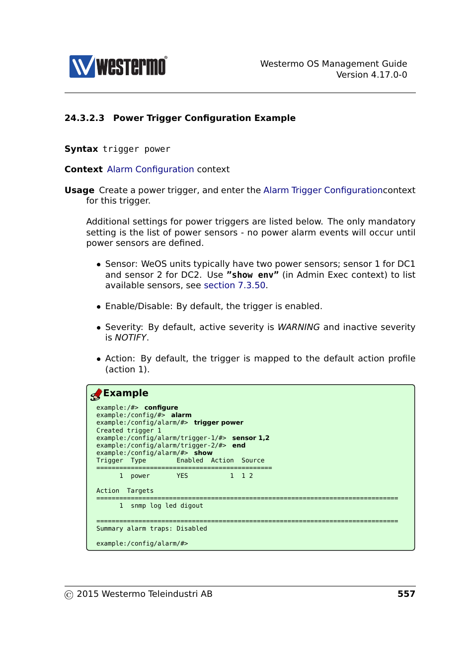 Example | Westermo RedFox Series User Manual | Page 557 / 977