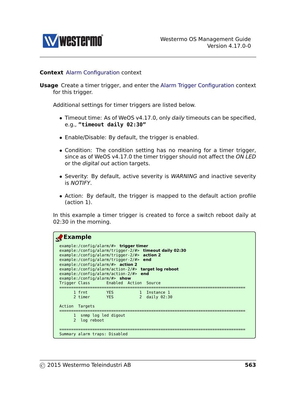 Example | Westermo RedFox Series User Manual | Page 563 / 977