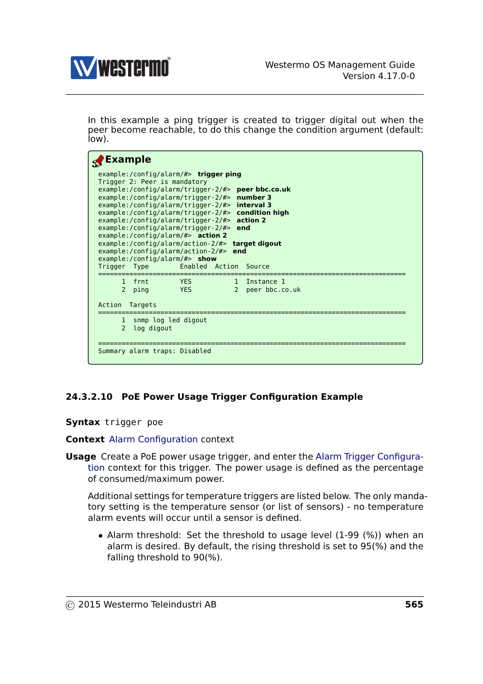 Example | Westermo RedFox Series User Manual | Page 565 / 977