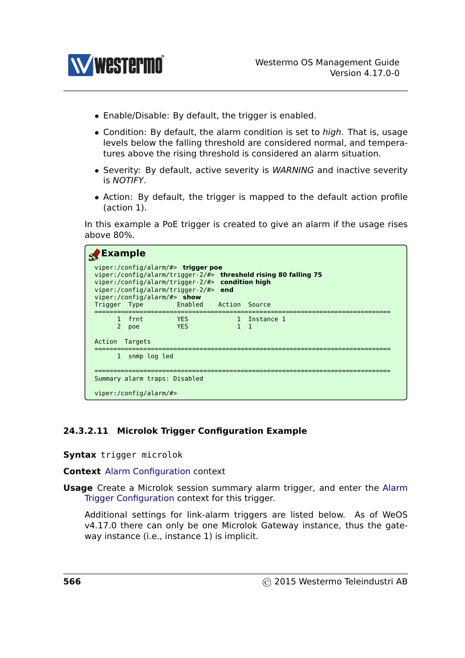 Example | Westermo RedFox Series User Manual | Page 566 / 977