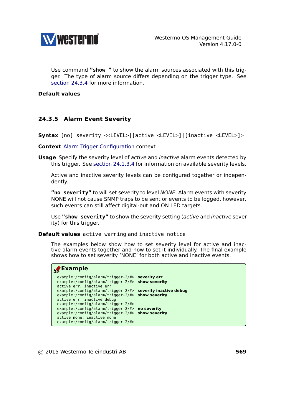 Section 24.3.5 | Westermo RedFox Series User Manual | Page 569 / 977