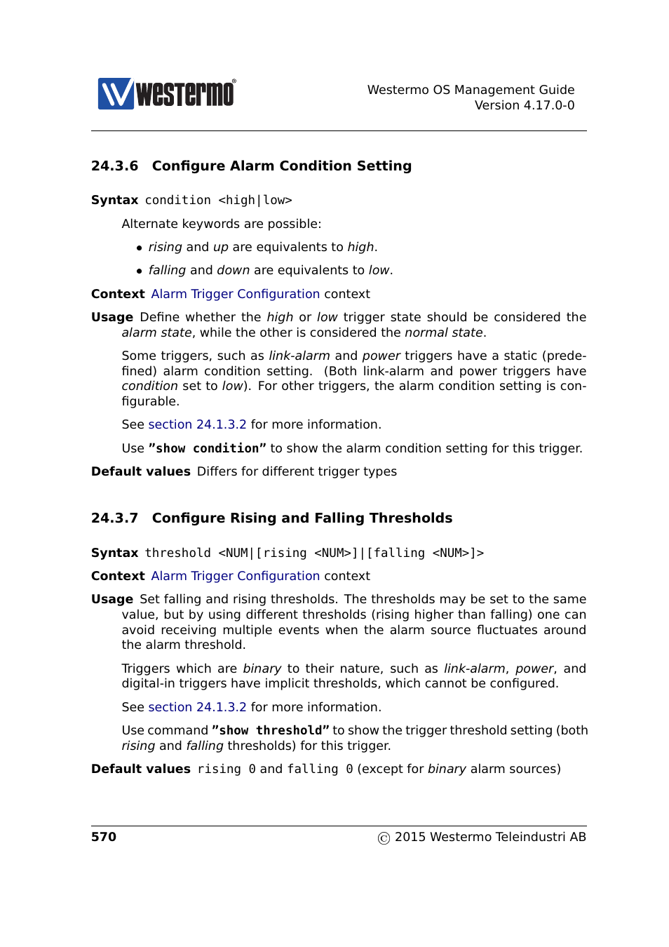 Section 24.3.6, Section 24.3.7 | Westermo RedFox Series User Manual | Page 570 / 977