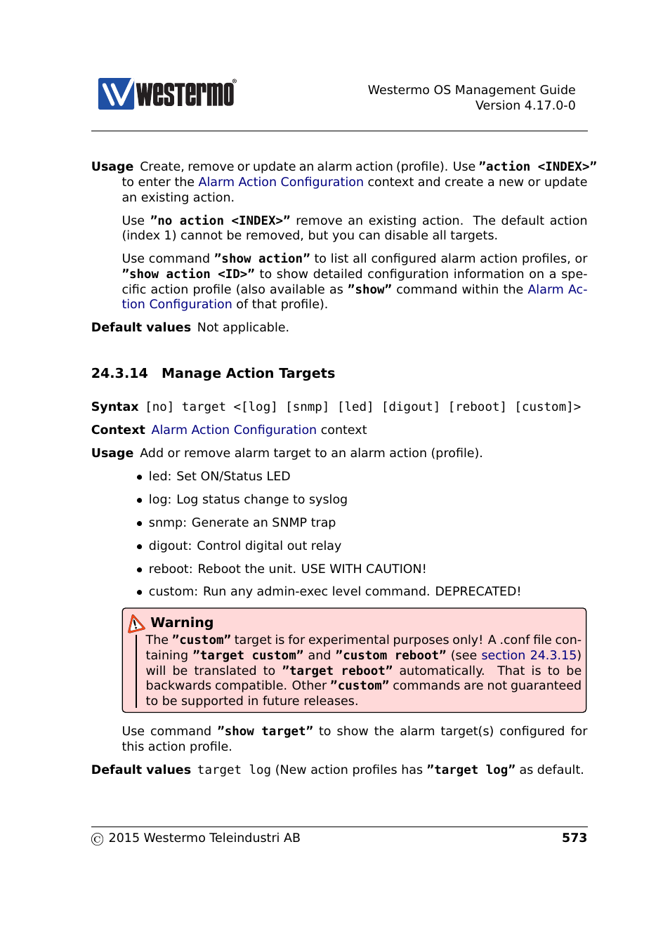 Section 24.3.14 | Westermo RedFox Series User Manual | Page 573 / 977