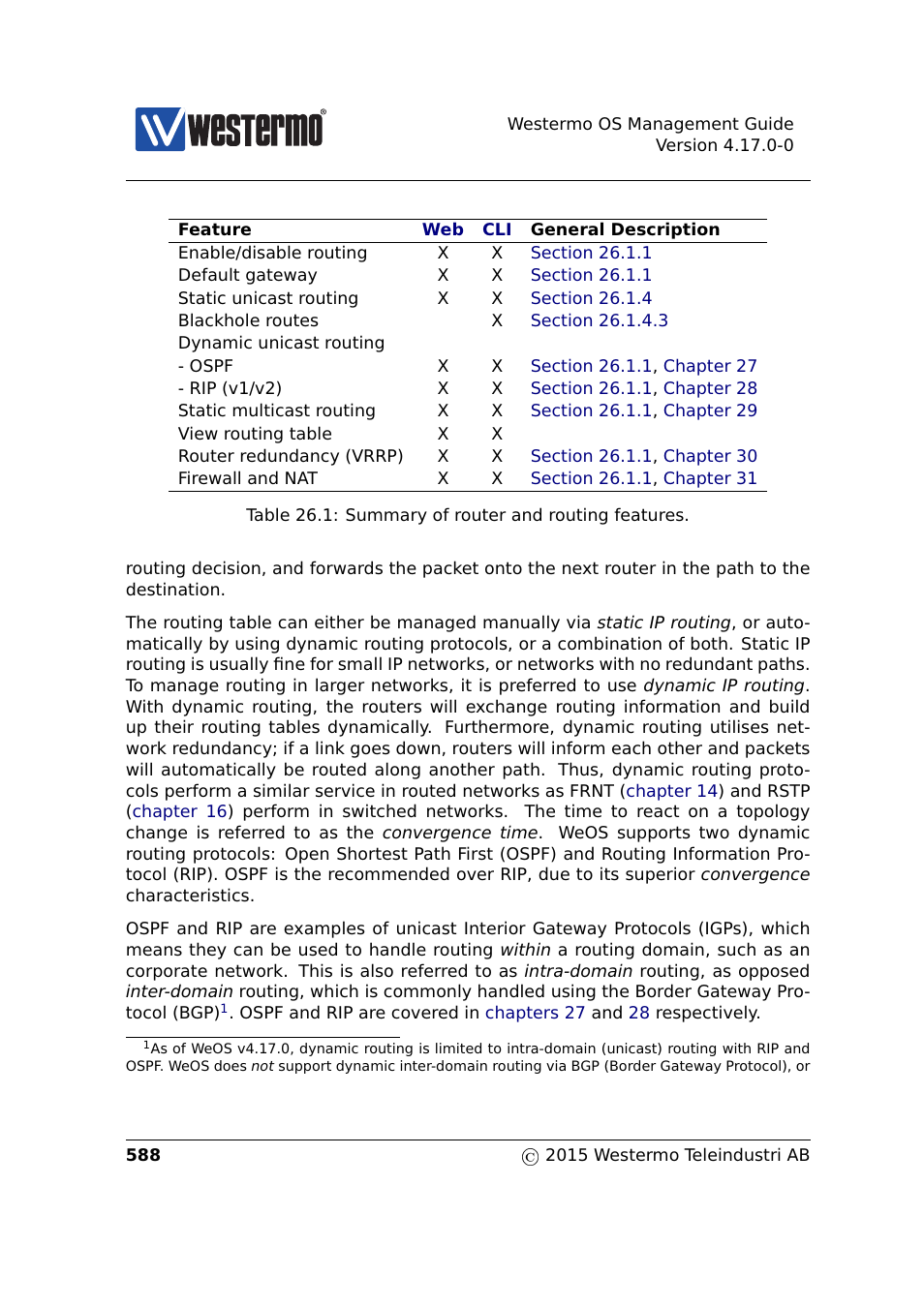 Table 26.1 | Westermo RedFox Series User Manual | Page 588 / 977