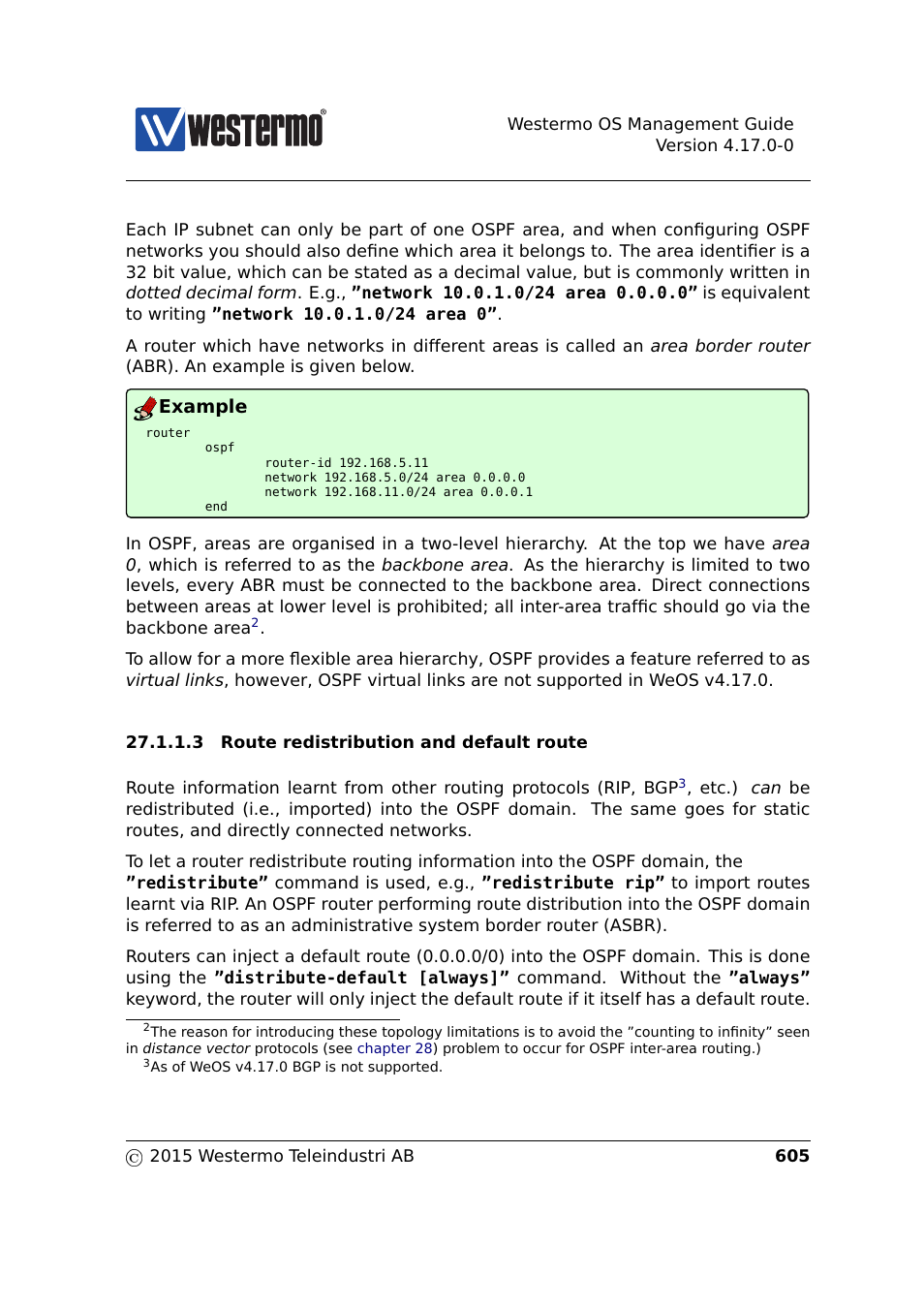 Section 27.1.1.3, Example | Westermo RedFox Series User Manual | Page 605 / 977