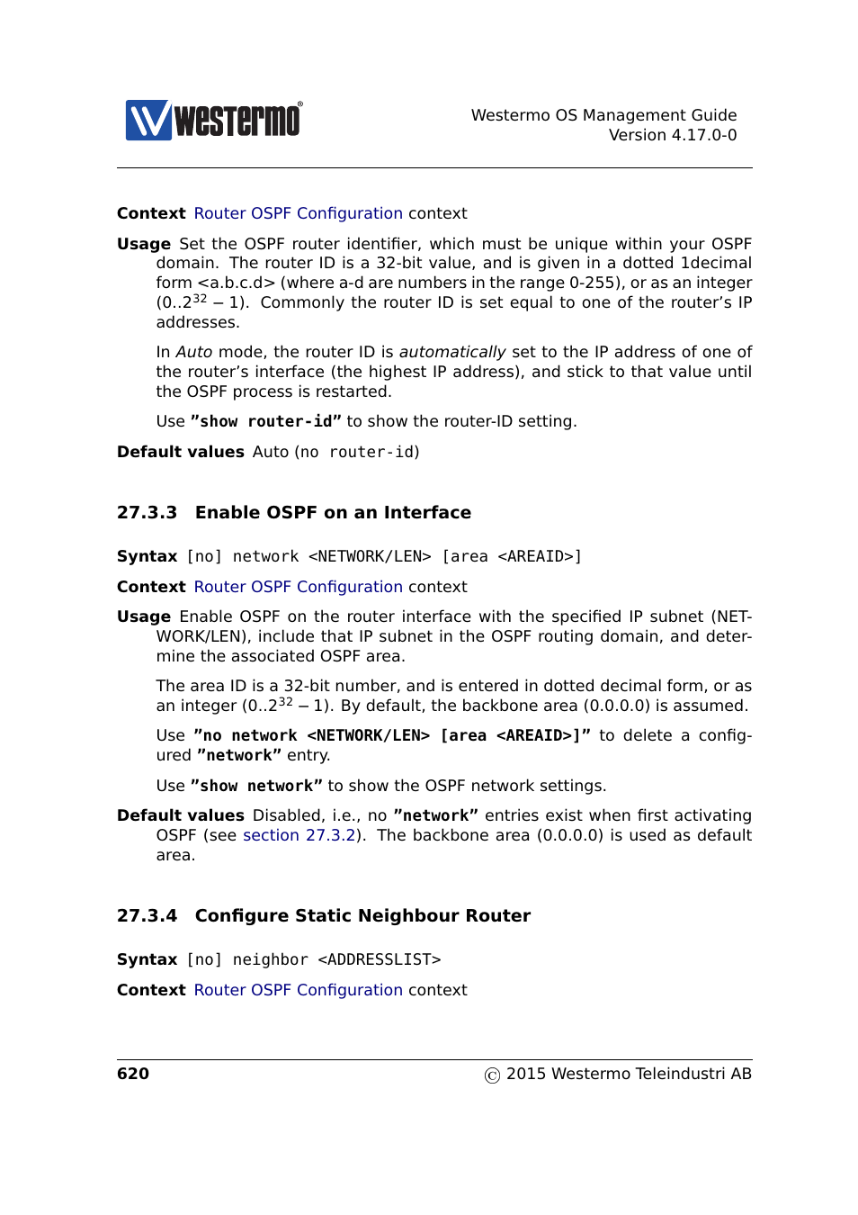 Sec. 27.3.3, Sec. 27.3.4 | Westermo RedFox Series User Manual | Page 620 / 977