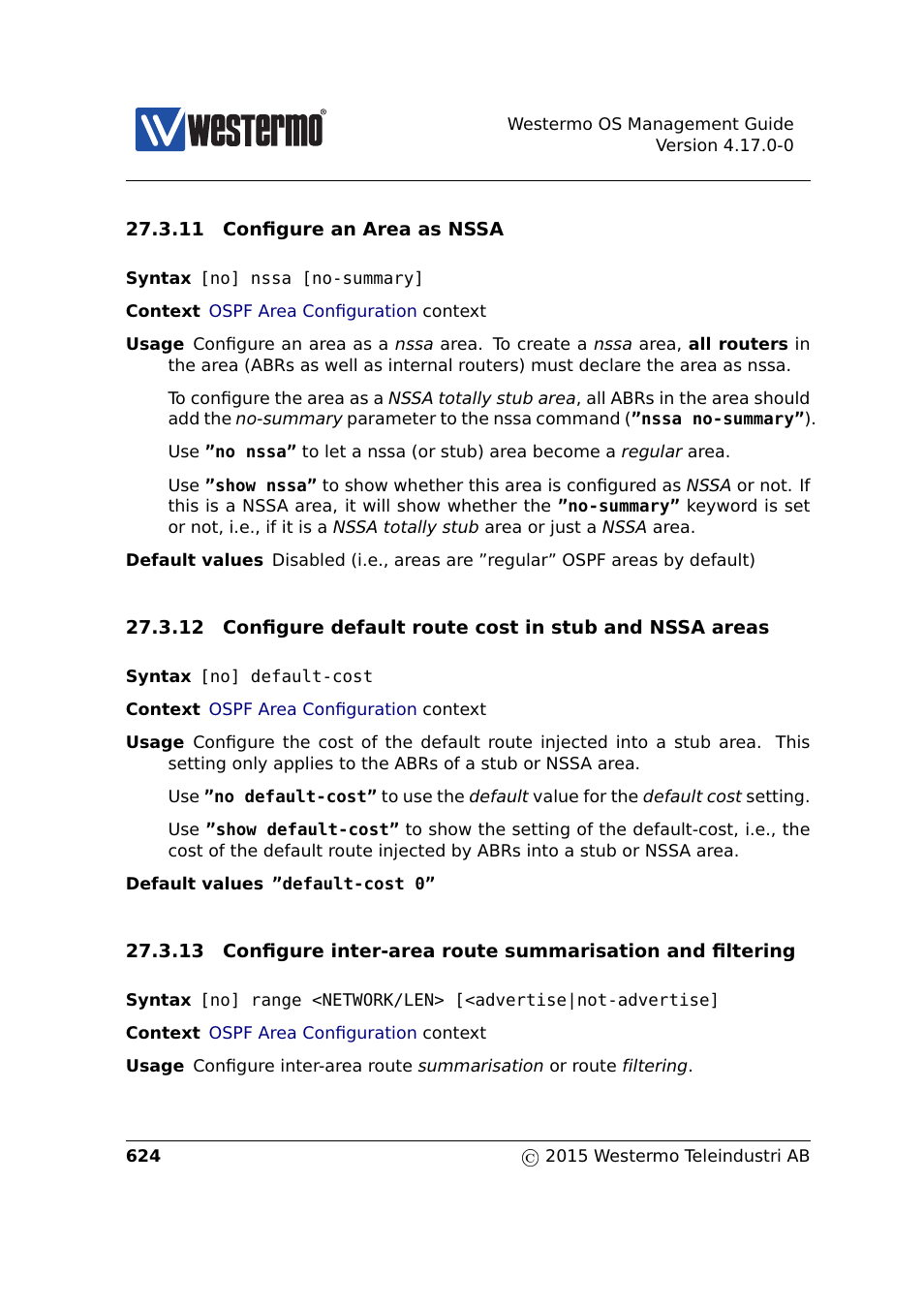 Sec. 27.3.11, Sec. 27.3.12, Sec. 27.3.13 | Westermo RedFox Series User Manual | Page 624 / 977